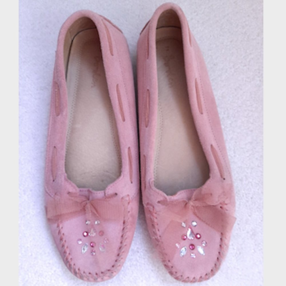 Boden jeweled suede moccasins